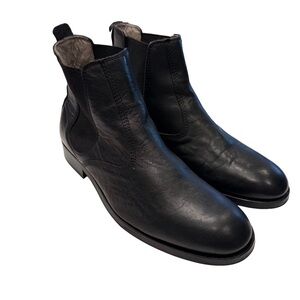 AllSaints Men’s Black Creed Leather Chelsea  Distressed Boots US 9 EU 42 NEW!